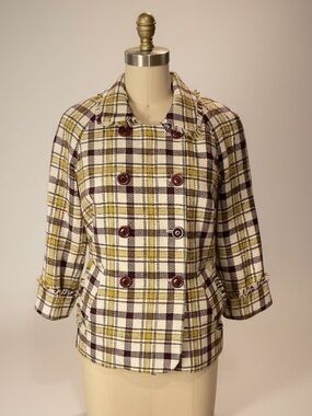 Pendleton Plaid Tweed Blazer Jacket Yellow NWOT Size 4